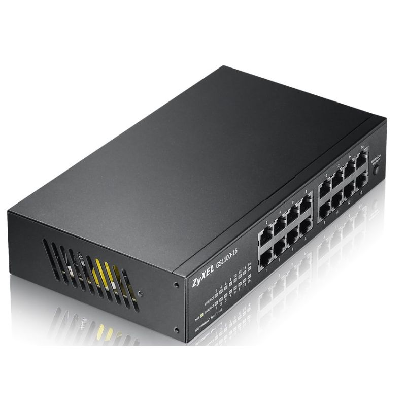 2. Zyxel GS1100-16E-EU0101F 16-poliger, unmanaged, lüfterloser, schlanker Switch