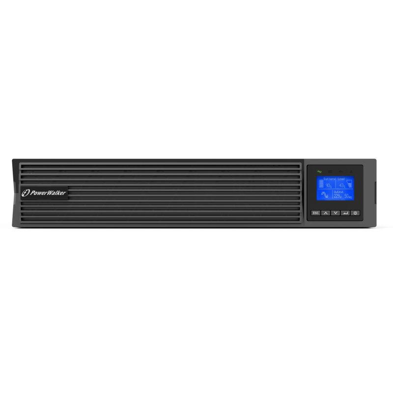 10. POWER WALKER USV-Online-Rack 19" VFI 3000 ICR IOT PF1 1/1 Phase, 3000 VA, 8x IEC C13 + 1x IEC C19, USB/RS232, LCD