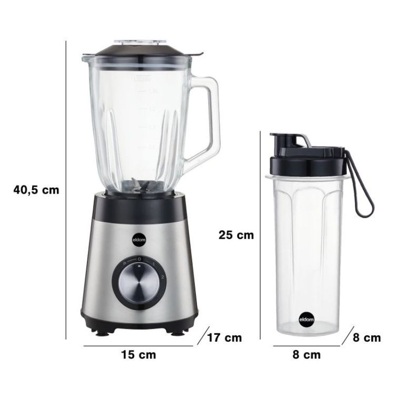 16. ELDOM BK7S STALO 1000W 2 L MIXER, 22.000 U/min, EISZERDRÜCKER, BPA-FREI
