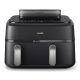 18. Philips Fritteuse der Serie 5000 NA551/00, Doppelfritteuse, 9 l, autonom, 2750 W, Heißluftfritteuse, Schwarz/Silber
