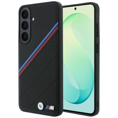 BMW M Tricolor Metal Logo MagSafe Hülle für Samsung Galaxy S26 FE – Schwarz