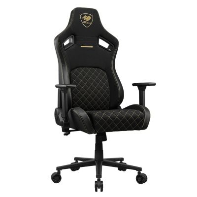 3. COUGAR CGR-DFF-GLB Gaming-Stuhl, gepolsterter Sitz, Schwarz, Gold