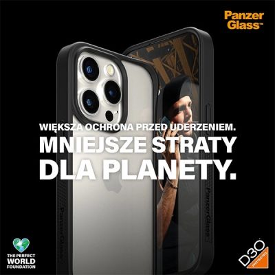 6. Militärzertifizierte PanzerGlass ClearCase iPhone 15 Pro Hülle – Transparent und Schwarz
