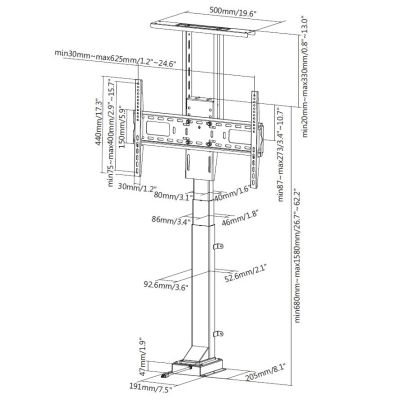 7. LCD-TV-Halterung (motorisiert) – Kunststoff, Aluminium, Stahl – Bildschirmgröße: 94–165,1 cm (37–65 Zoll)