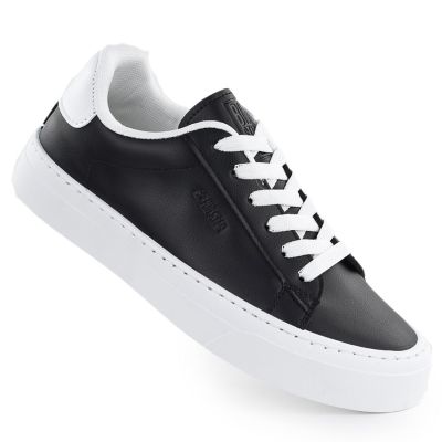 Schwarze Low-Top-Sneaker aus Öko-Leder auf der Plattform Big Star TT274927