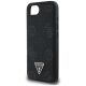 6. Guess Grained Hot Stamp Peony Triangle Logo MagSafe Case für iPhone 16e - Schwarz