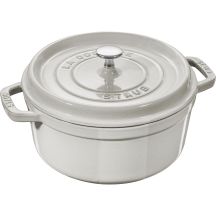 Staub Runder Gusseisentopf – 6,7 Liter, Weißer Trüffel
