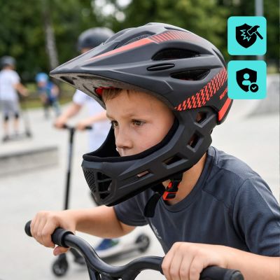 11. Meteor Lupus S Integral-Fahrradhelm 48-52 cm Schwarz/Rot