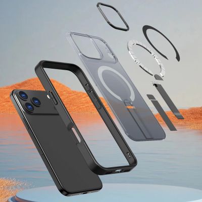 7. Hybrid Armor X Hülle für iPhone 17 Pro mit MagSafe-kompatiblem Ständer - Schwarz