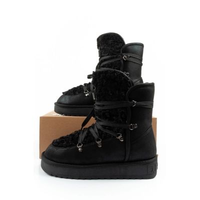 10. D.Franklin Damen Winter Schneestiefel, modisches Fellfutter, schwarz hoch
