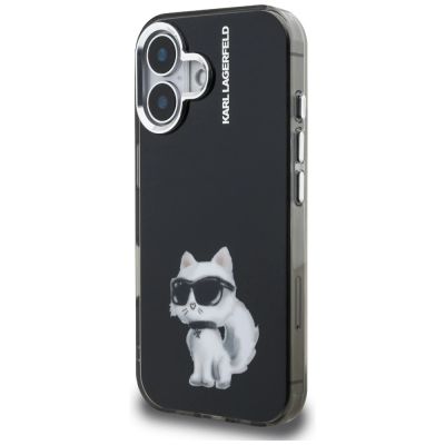 2. Karl Lagerfeld IML Aquarelle Choupette & Logo iPhone 16 Hülle - Schwarz