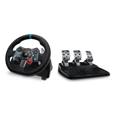 2. Logitech G 991-000539 Gaming-Controller aus Aluminium, Schwarz, USB, Lenkrad + Pedale + Headset für PC, PlayStation 4, PlayStation 5, PlayStation 3