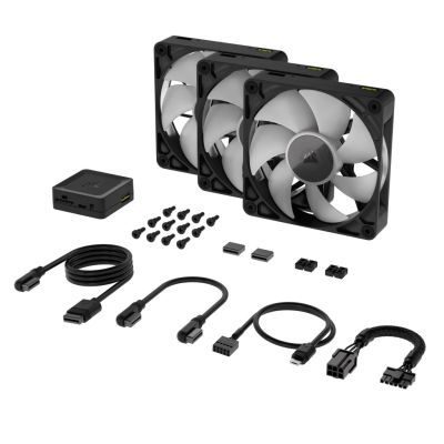 3. Corsair iCUE LINK RX120 RGB Computergehäuselüfter 12 cm Schwarz 3 Stück.