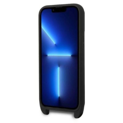 6. Karl Lagerfeld KLHCP14LSTMK iPhone 14 Pro 6.1" Hardcase schwarz/schwarz Monogram Plaque Logo Strap