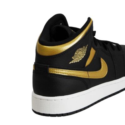 6. Air Jordan 1 Mid Junior (GS) Basketballschuh Schwarz/Metallic-Gold - DQ8423-071