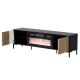 2. MERCI TV-Schrank 180x40x53,5 Schwarz/Eiche (Artisan) + Kamin
