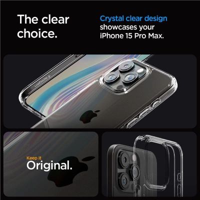 4. Spigen Crystal Hybrid-Hülle für iPhone 15 Pro Max – transparent