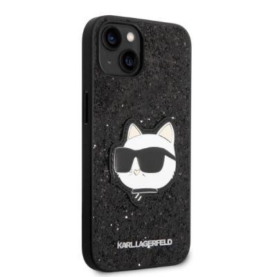 4. Karl Lagerfeld KLHCP14MG2CPK iPhone 14 Plus 6,7" schwarz/schwarzes Hardcase Glitter Choupette Patch