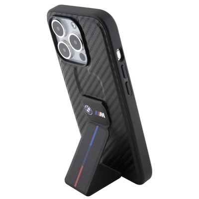 2. BMW Grip Stand Smooth & Carbon Hülle für iPhone 15 Pro – schwarz