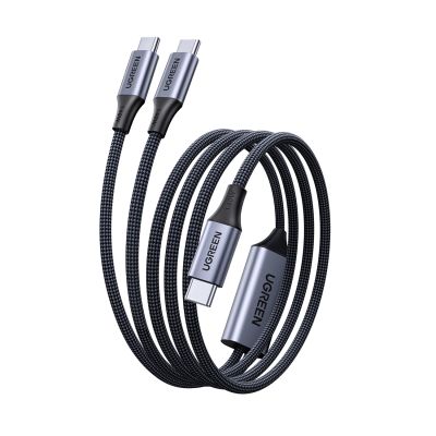 Ugreen 2-in-1 USB-C-Kabel – 2x USB-C PD 140W 2m – Schwarz