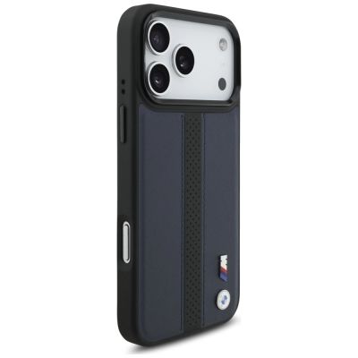 4. BMW M MagSafe Hülle mit perforiertem Streifenlogo für iPhone 17 Pro Max – Marineblau