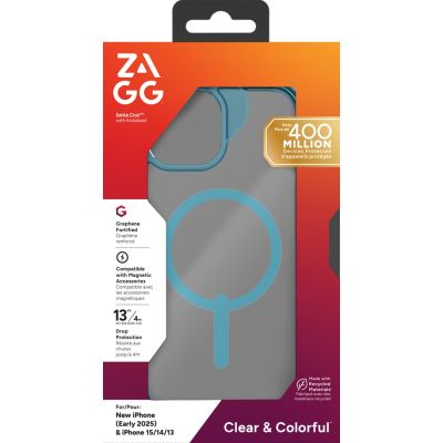 8. ZAGG Santa Cruz Snap - Schutzhülle für iPhone 16e / 15 / 14 / 13 kompatibel mit MagSafe (blau)
