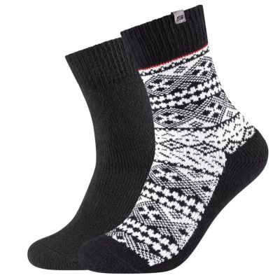 Skechers 2PPK Herren Casual Fashion Jacquard Socken SK41049-9999 Schwarz 39-42