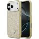 Guess Glitter Triangle Logo MagSafe Hülle für iPhone 17 Pro Max - Gold