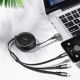 15. Baseus Golden Loop einziehbares 3in1 USB-Kabel - Micro-USB / Lightning / USB-C 3.5A 35cm - 120cm schwarz (CAMLT-JH01)