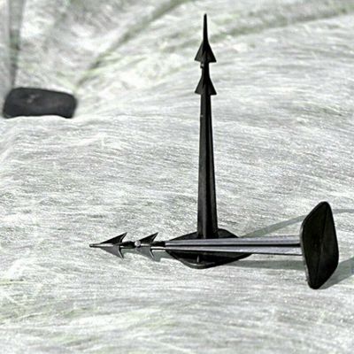 19. Stifte, Köpfe, Hefte für Agrotextil-Harpunen, Höhe 12,5 cm, 50 Stück