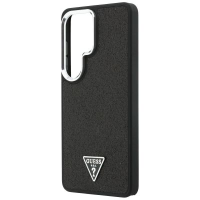 6. Guess Fixed Glitter Triangle MagSafe Hülle für Samsung Galaxy S26 Ultra – Schwarz