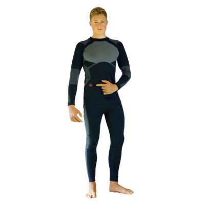 25. GLOVII Beheizbares Thermoaktiv-Unterwäsche-Set, Sweatshirt und Hose, Größe L, Schwarz, inklusive Batterien und Ladegerät, GXBL