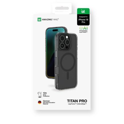 5. AmazingThing Titan Pro Mag Case mit Magnetring für iPhone 16 Pro - Schwarz