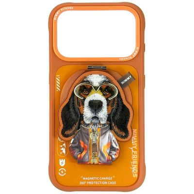 Nimmy Cool&Cute 2.0 Hunde-Hülle für iPhone 17 Pro mit magnetischer Aufhängung – Orange