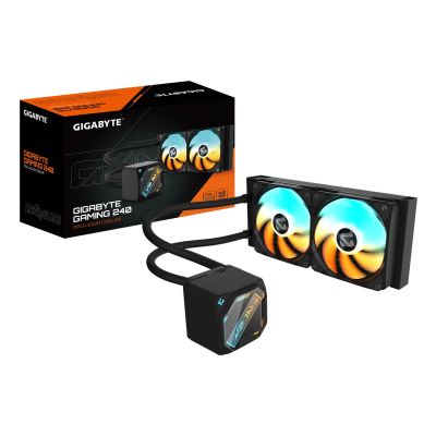 5. GIGABYTE GAMING 240 All-in-One-Flüssigkeitskühler für Prozessoren, 12 cm, Schwarz