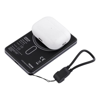 5. TROIKA POP50 5000 mAh Akku mit kabelloser Ladefunktion, Grau/Schwarz