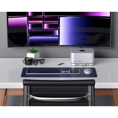 6. Satechi Stand & Hub – Ständer und Hub für Mac Mini/Studio (USB-C 3.2, USB-A 3.2, 2x USB-A 3.0, 3,5-mm-Klinkenbuchse, Micro-/SD-Anschluss, NVMe/M.2 SATA SSD)