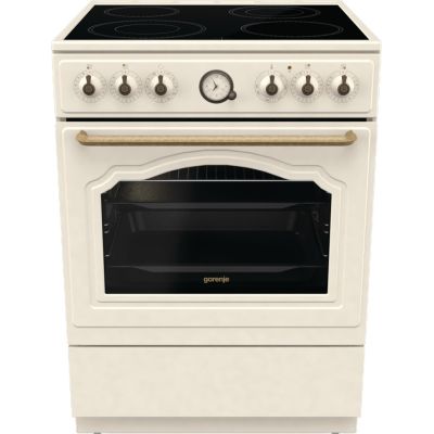 GORENJE GECS6B70CLI Retro-Elektroherd 60 cm | ExtraDampfgarfunktion | Heißluftfrittierfunktion | Gefrorenes Backen | Sahne
