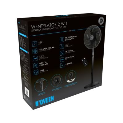 7. NOVEEN F535 16"/40cm 2-in-1 Stand- und Tischventilator