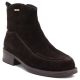 Damen-Ankle-Boots aus Leder mit Ziernähten, Schokoladenbraun, Big Star