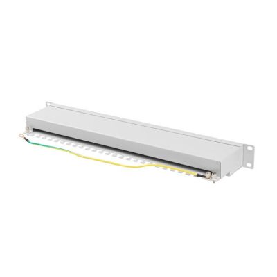 15. LANBERG Patchpanel, 24 Ports, 1 HE, 19 Zoll, CAT.6A, FTP, Grau, PPSA-1024-S