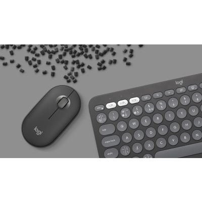 20. Logitech 920-012239 Tastatur und Maus inklusive, universell, kabellos (RF) + Bluetooth, QWERTY-Tastatur (American International), Graphit