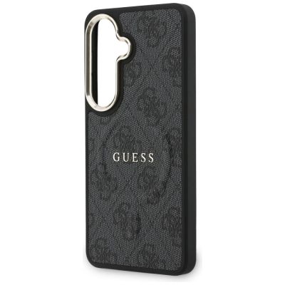 6. Guess 4G Embossed Ring MagSafe Hülle für Samsung Galaxy S26+ - Schwarz
