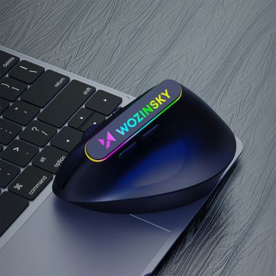 9. Wozinsky WMG-1164 Kabellose, vertikale, ergonomische Gaming-Maus mit 3600 DPI und RGB-Hintergrundbeleuchtung – Schwarz