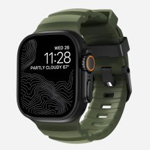 Nomad Rocky Point Armband, schwarzes Leder, Titan