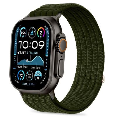 Tech-Protect Nylon-Sportarmband für Apple Watch 44 / 45 / 46 / 49 mm – Dunkelgrün