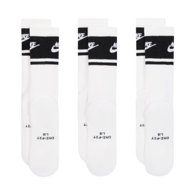 3. Nike Everyday Elevated Crew Socken, 3 Paar, Weiß und Schwarz, IM7949 901