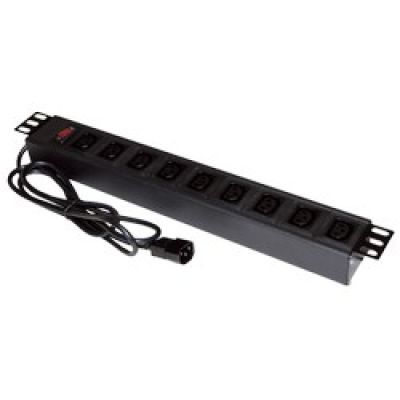19-Zoll-Steckdosenleiste – 9x USV-Steckdose – USV-C14-Stecker