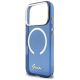 6. Guess IML Script Metal MagSafe Hülle für iPhone 17 Pro - Blau