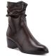 Damen-Ankle-Boots mit hohem Absatz und gerafftem Schaft, braun, Vinceza 58682